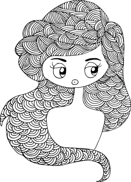 Beauty Hair Pattern Design Vector Drawing — Stok Vektör