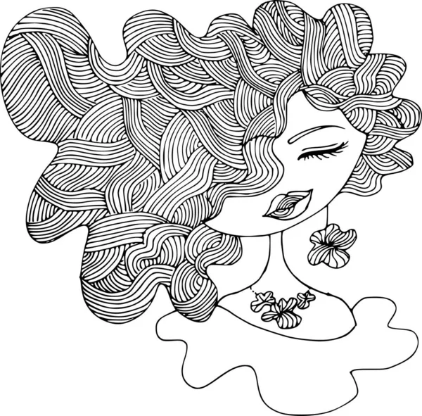 Beauty Hair Pattern Design vector drawing