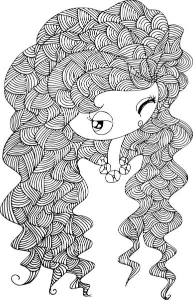 Beauty Hair Pattern Design Vector Drawing — 图库矢量图片