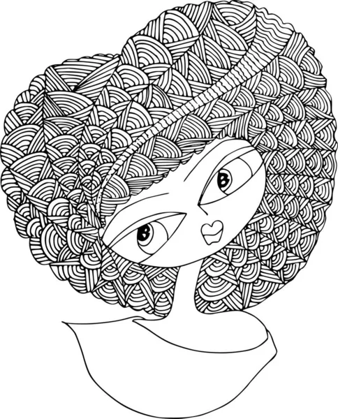 Beauty Hair Pattern Design Vector Drawing — Archivo Imágenes Vectoriales