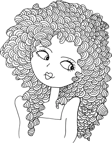 black and white Beauty Hair Pattern Design vector drawing