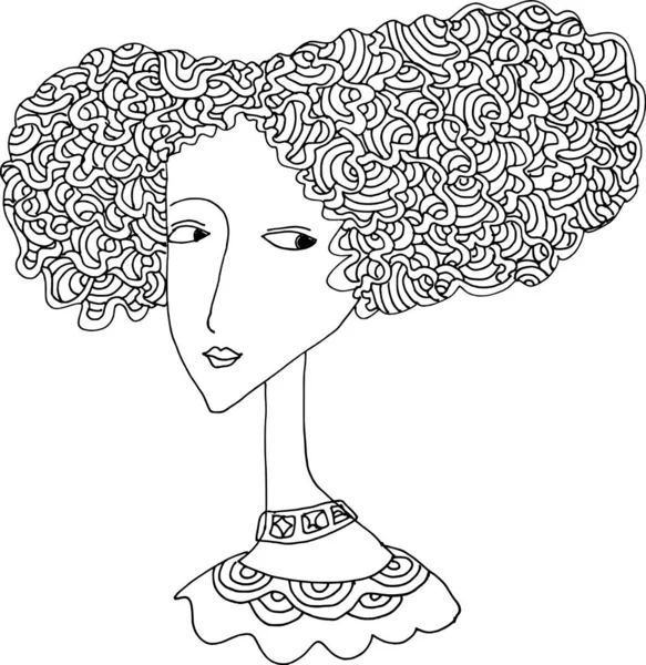 black and white Beauty Hair Pattern Design vector drawing