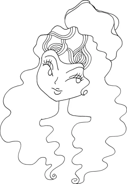 Black White Beauty Hair Pattern Design Vector Drawing — 图库矢量图片