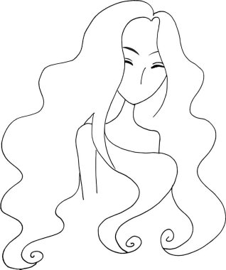 siyah ve beyaz güzellik saçı desenli tasarım vektörü çizimi