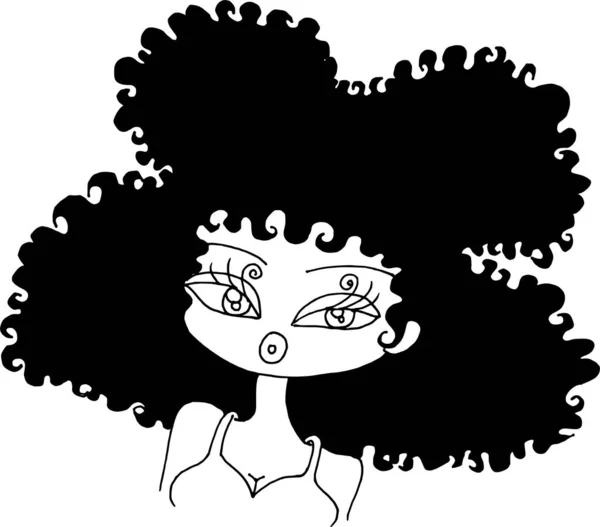 黒と白の美しさの髪マンダラパターンデザインベクトル図面 — ストックベクタ