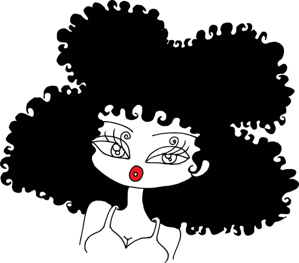 Noir Blanc Beauté Cheveux Mandala Motif Dessin Vectoriel — Image vectorielle