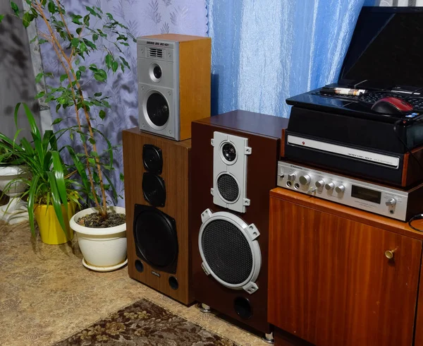 Krasnodar Russia November 2020 Music Speakers Vintage Speakers Vintage Speakers — Stockfoto