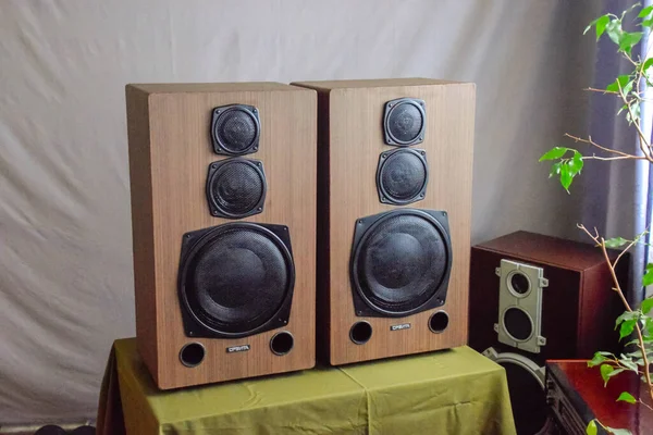 Large Soviet Speakers Orbita 35As 016 Vintage Acoustics — Stockfoto
