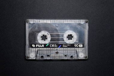 Krasnodar, Rusya - 31 Ocak 2022: Klasik ses kaseti. Retro müzik ortamı, Retro kaset