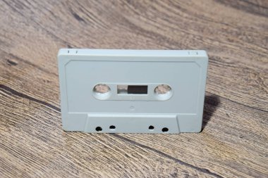 Ses kaseti. Retro müzik ortamı, ses kaydedici için kompakt kaset.