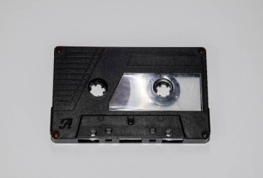 Ses kaseti. Retro müzik ortamı, ses kaydedici için kompakt kaset.