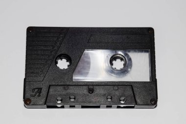 Ses kaseti. Retro müzik ortamı, ses kaydedici için kompakt kaset.