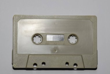 Ses kaseti. Retro müzik ortamı, ses kaydedici için kompakt kaset.