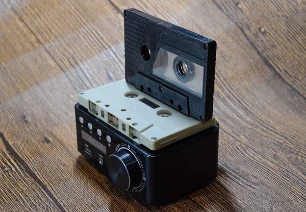 Cintas Audio Medio Música Retro Casete Compacto Para Grabadora Cinta —  Fotos de Stock