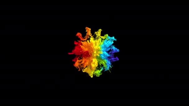 Ιριδίζουσα πολύχρωμη σκόνη ουράνιου τόξου σωματίδια μελάνης έκρηξης ρευστών κυμάτων Πλάνα Αρχείου
