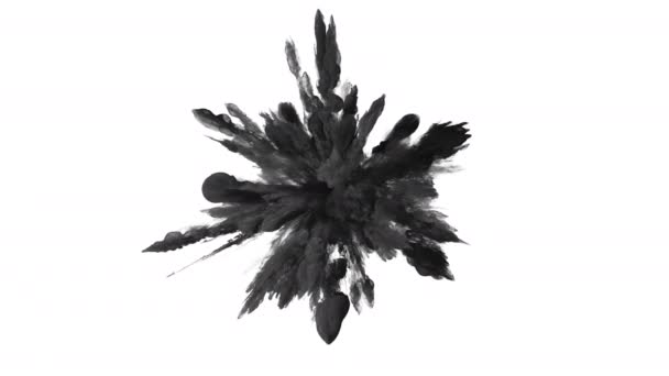 Χρώμα έκρηξη - μαύρο σκόνη καπνού έκρηξη ρευστό μελάνι σωματίδια άλφα ματ Πλάνα Αρχείου