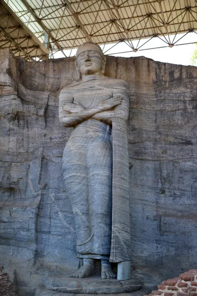 Sri Lanka Polonnaruwa Stojący Budda Gal Vihara — Zdjęcie stockowe