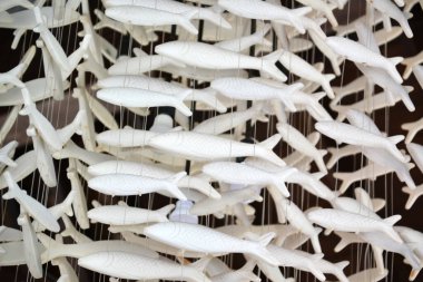 Beyaz balıklar arka plan ve doku oluşturmak için