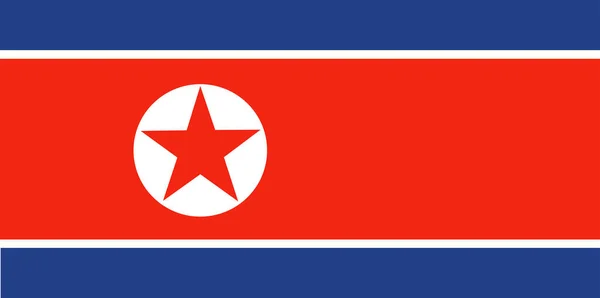 Flag North Korea Flat Design Vector Illustration — Image vectorielle
