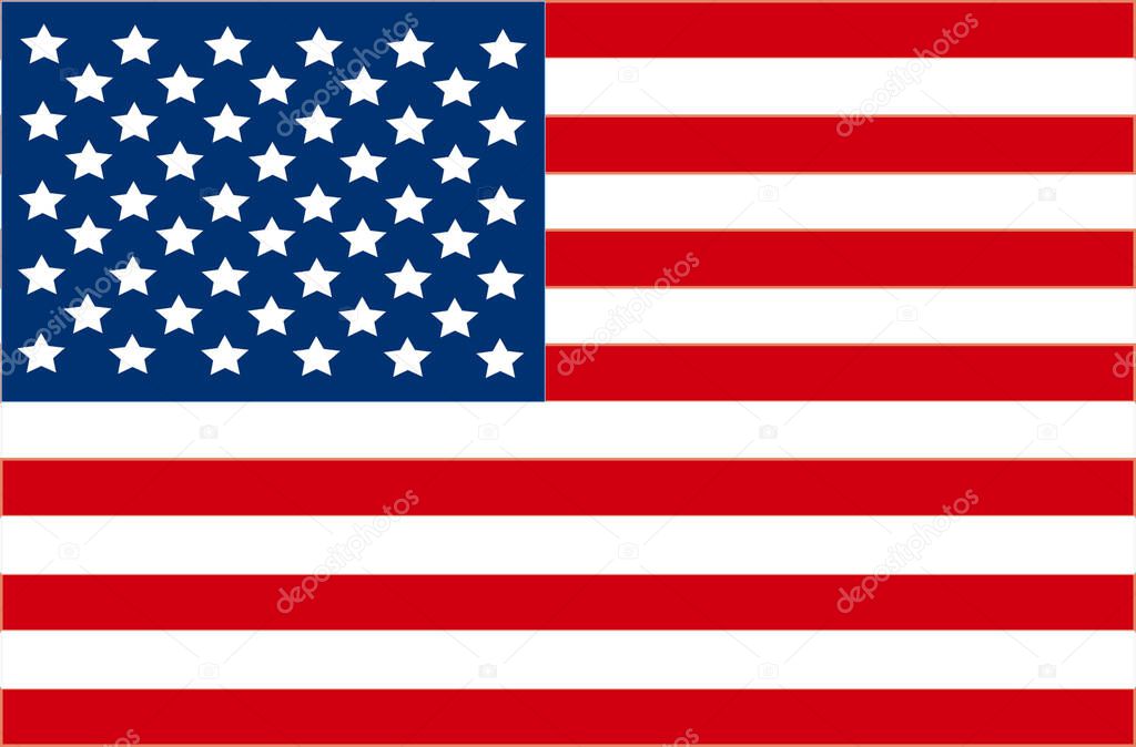 National flag of the United States of America. Vector illustration.