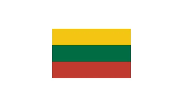 Государственный Флаг Литвы Белом Фоне Векторный Иллюстратор Векторная Иллюстрация — стоковый вектор