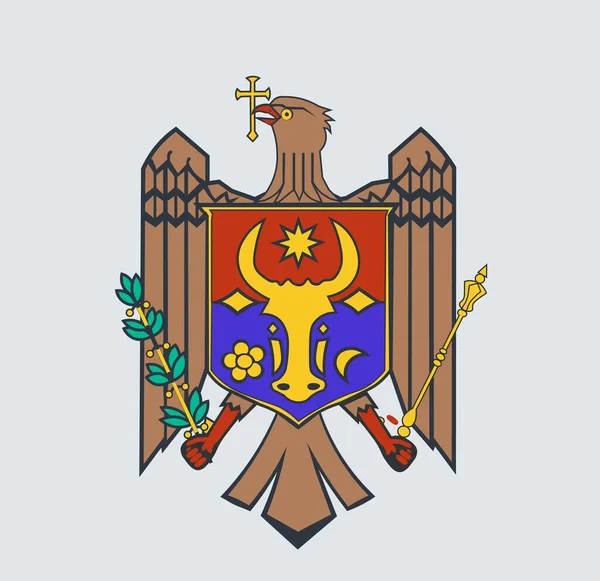 National Emblem Republic Moldova Coat Arms Moldova Vector Illustration — Stockvektor