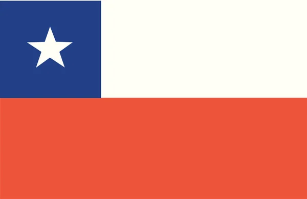 Vector Illustration Chilean Flag Flat Design — Stock Vector