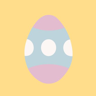 Easter Egg with circles on Orange Background. 