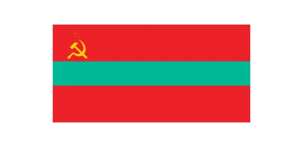 Flag Transnistria Unrecognized Pridnestrovian Moldavian Republic State Eastern Europe Vector — Stok Vektör