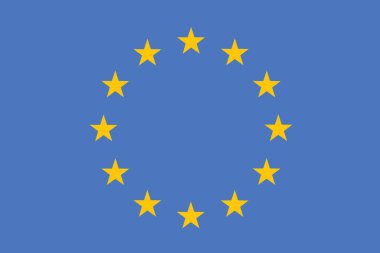 Avrupa Bayrağının Düz Tasarım Vektörü.