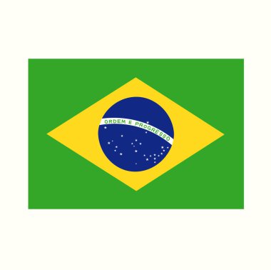  Vector Illustration of Brazilian flag. Flat Design. 