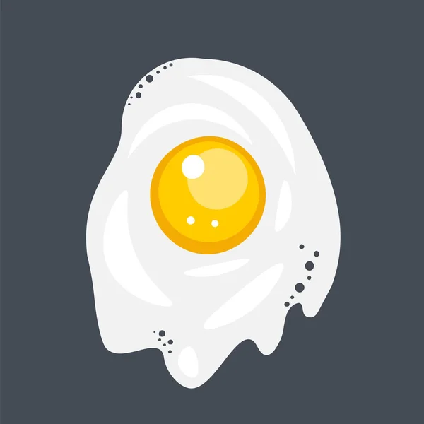 Flat Design Vector Illutration Fried Egg — Vector de stock