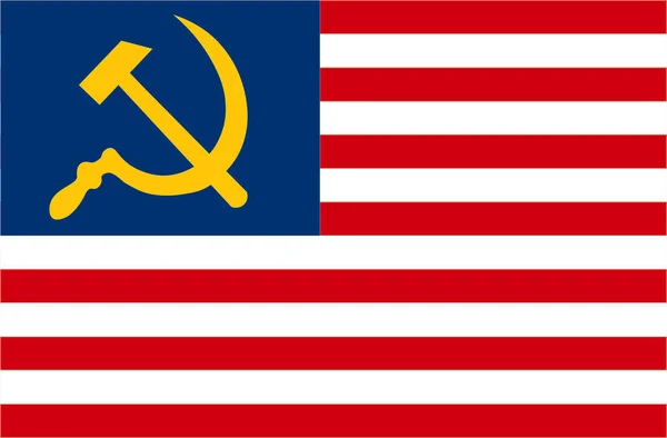 Vektorillustration Der Flaggen Der Usa Und Der Udssr — Stockvektor
