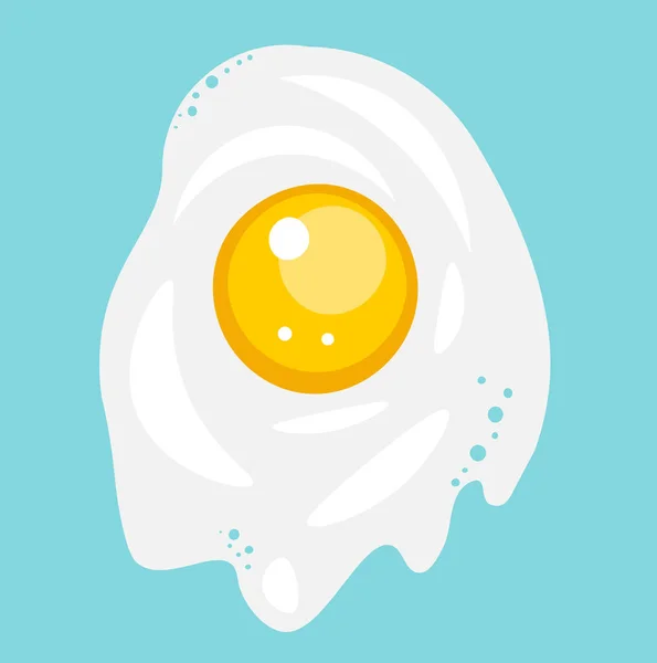 Flat Design Vector Illutration Fried Egg — стоковый вектор