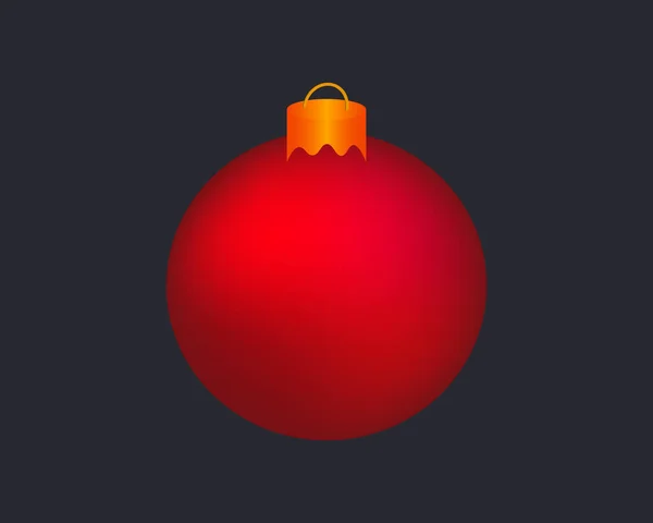 Red Christmas Ball Black Background Vector Illustration Vector Illustration — Stok Vektör
