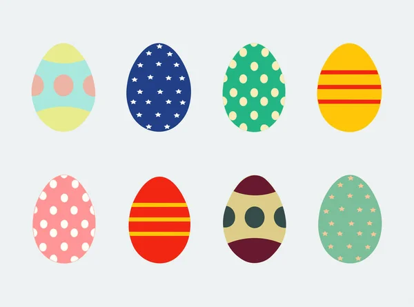 Flat Design Vector Illustration Easter Eggs — Vetor de Stock