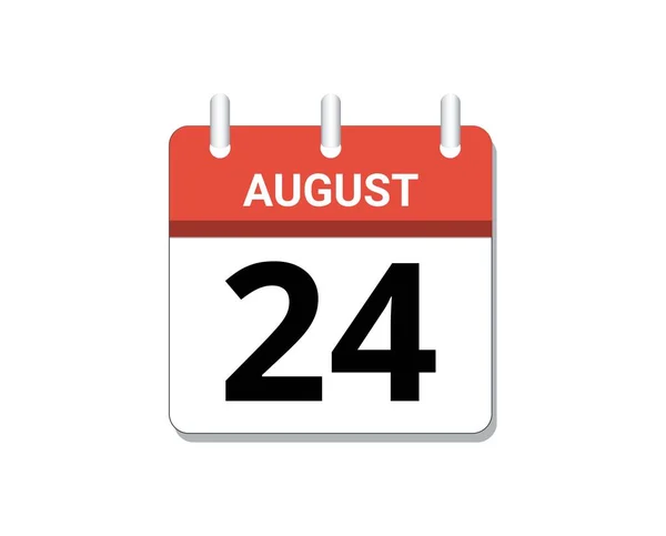 August 24Th Calendar Icon Vector Concept Schedule Business Tasks — 스톡 벡터