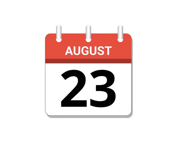 August 23Rd Calendar Icon Vector Concept Schedule Business Tasks — Vettoriale Stock