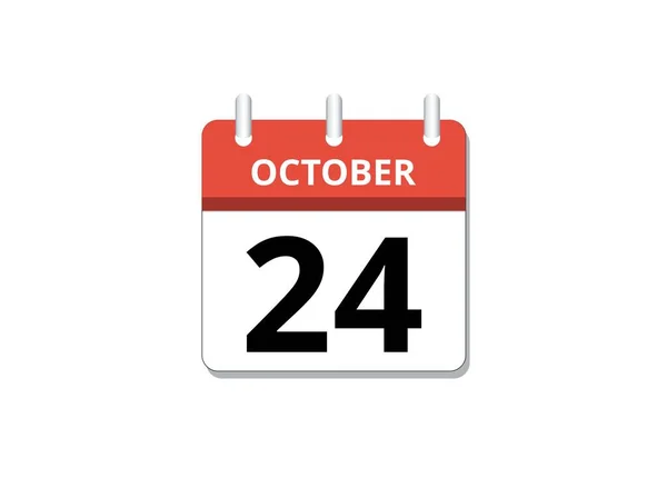 October 24Th Calendar Icon Vector Concept Schedule Business Tasks Vector — Stock Vector