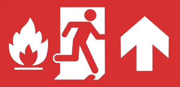 Isolated Red Fire Exit Icon Arrow Vector Illustration — Stock Vector