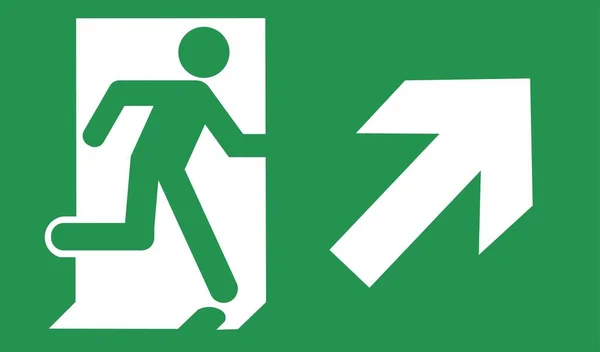 Isolated Green Fire Exit Right Icon Concept Emergency Evacuation Vector — Stock Vector