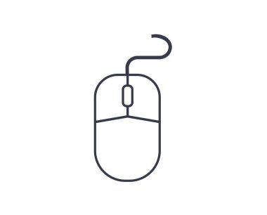 İzole edilmiş tek renkli fare simgesi. Vektör çizimi. Vektör illüstrasyonu