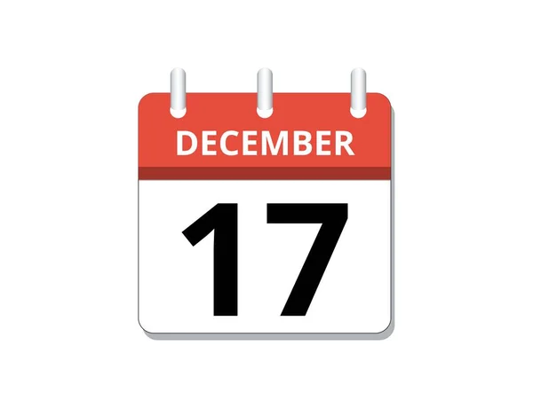 Δεκέμβριος 17Ο Ημερολόγιο Διάνυσμα Εικονίδιο Έννοια Του Χρονοδιαγράμματος Των Επιχειρήσεων — Διανυσματικό Αρχείο