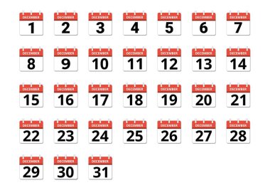 Aralık ayı takvimi, program konsepti, iş ve görevler. Vektör illüstrasyonu