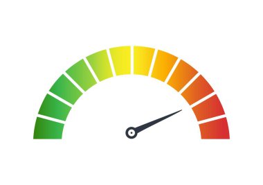 Beyaz arkaplanda hız göstergesi olan hız göstergesi. Vektör illüstrasyonu