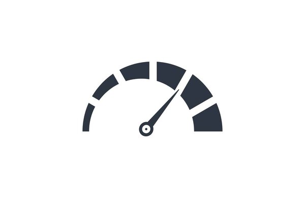 Monochromatic speed meter icon on white background. Vector illustration