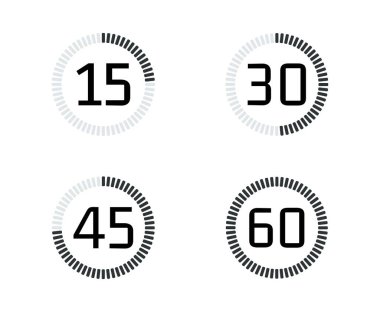 Kronometre simgeleri. Zaman yönetimi kavramı. - Evet. Vektör illüstrasyonu