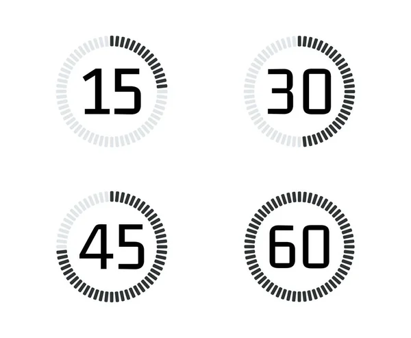 Set Von Stoppuhren Symbolen Konzept Des Zeitmanagements Vektorillustration — Stockvektor