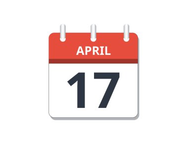 17 Nisan takvim simgesi vektörü. Program, iş ve görev anlayışı. Vektör illüstrasyonu