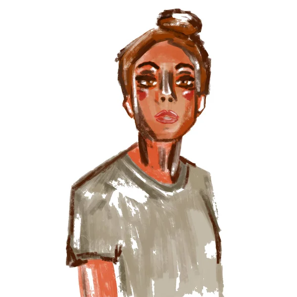 Grunge tarzında kız güç portresi.